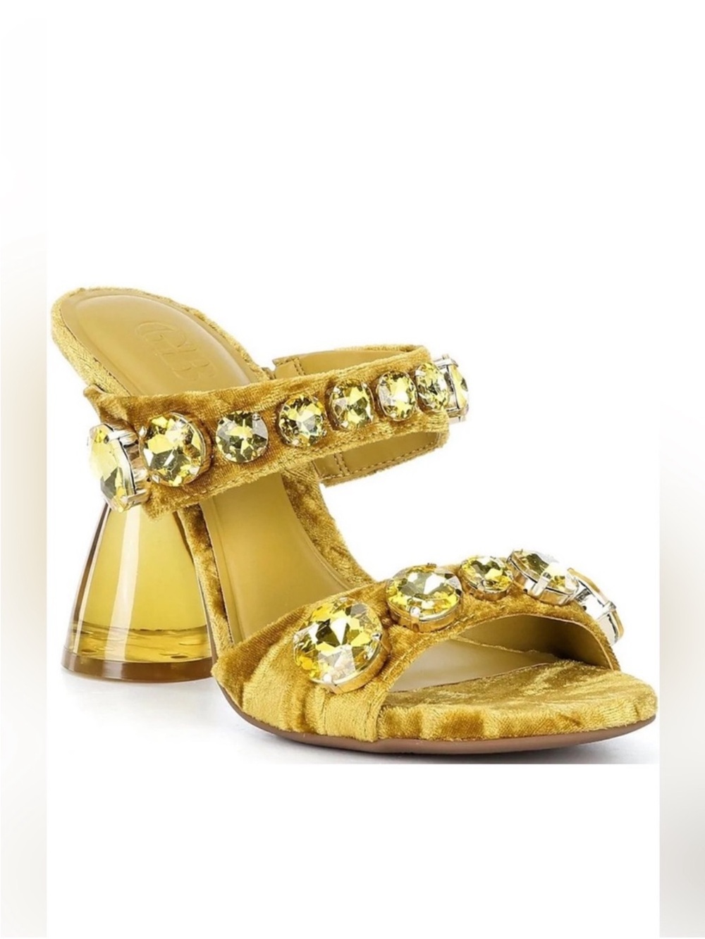 NWT Gianni Bini News-Flash Velvet Jewel Ornament Dress Slide Sandals Sz 6,5 - Picture 2 of 13